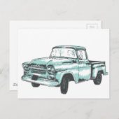 Vintage Lkw-Illustration Postkarte (Vorne/Hinten)