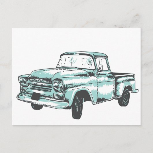 Vintage Lkw-Illustration Postkarte (Vorderseite)