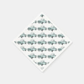 Vintage Lkw-Illustration Serviette (Ecke)