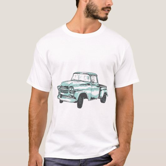 Vintage Lkw-Illustration T-Shirt (Vorderseite)