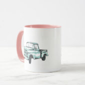 Vintage Lkw-Illustration Tasse (Vorderseite Links)