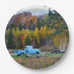 Vintage-LKW in Vermont-Papierplatte Pappteller