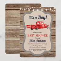 Vintage-LKW-Jungen-Baby-Shower-Einladung
