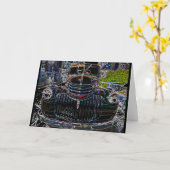 Vintage LKW-Linie Zeichnend Karte (Gelbe Blume)