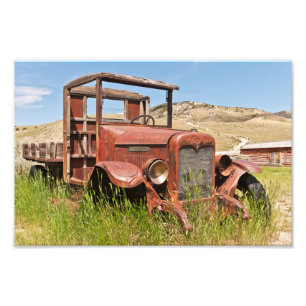 Vintage LKW mit Holzpritsche - Antik Fotodruck