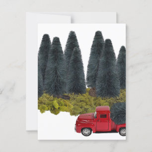 Vintage-LKW mit Weihnachtsbaum Postkarte