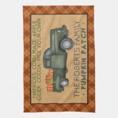 Vintage LKW-Pumpkin-Patchfarm Rustikaler Fall Kari Geschirrtuch (Vertikal)