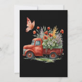 Vintage LKW-Rote Poppies Butterfly-Hochzeit Einladung (Rückseite)