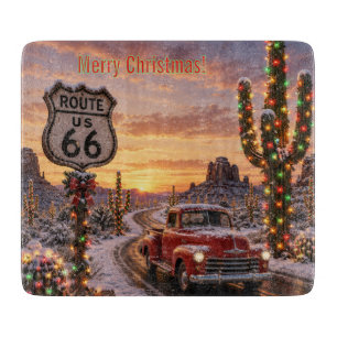 Vintage-LKW Route 66 Weihnachtsküche Schneidebrett