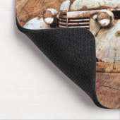 Vintage-LKW Rustikales Holz Mousepad (Ecke)