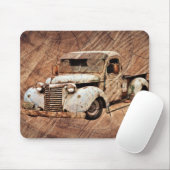 Vintage-LKW Rustikales Holz Mousepad (Mit Mouse)