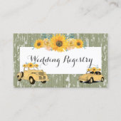 Vintage LKW Sonnenblumen Hochzeitskarte Visitenkarte (Vorderseite)