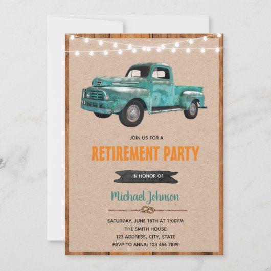 Vintage LKW-Themenveranstaltung Einladung (Vorderseite)