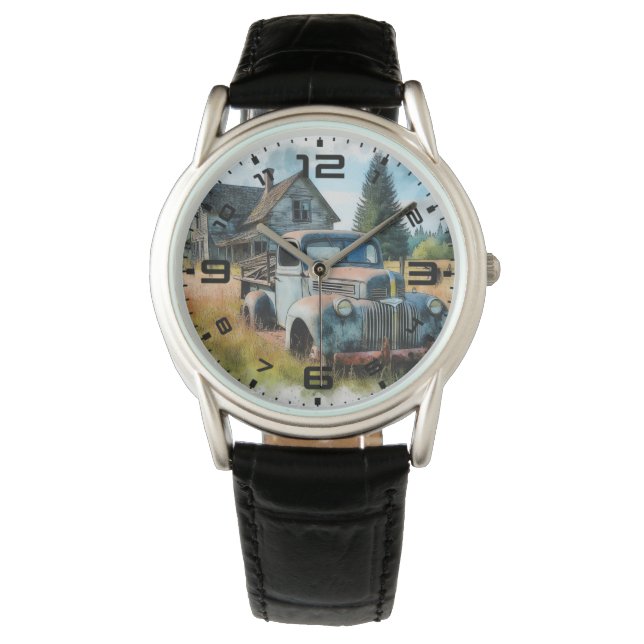Vintage LKW-Überwachung Armbanduhr (Vorderseite)