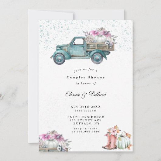 Vintage LKW- und Kürbiskuppeldusche lädt ein (Vorderseite)