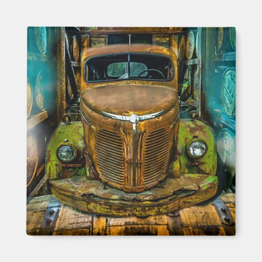 Vintage LKW Whiskey Barrels Magnet (Vorne)