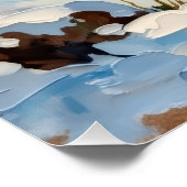 Vintage Llama in Snowy Christmas Meadow Poster (Ecke)