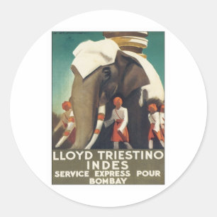 Vintage Lloyd Triestino Indien Runder Aufkleber