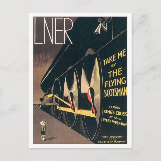Vintage LNER-Bahn Postkarte (Vorderseite)