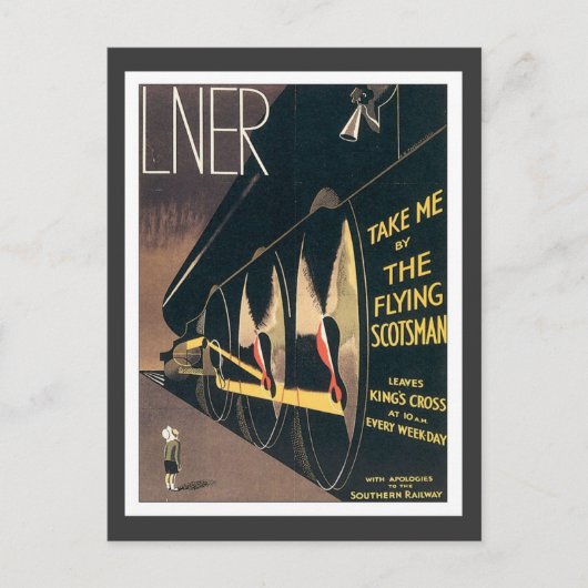 Vintage LNER-Bahn Postkarte (Vorderseite)