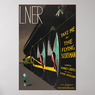 Vintage LNER Flying Scotsman Zugposter London Poster