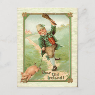 Vintage-Lobold-Schlagstock zum St. Patrick's Day Postkarte
