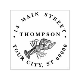 Vintage Lobster #1 Zeichnend Name Rücksendeadresse Permastempel