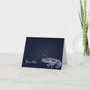 Vintage Lobster Navy Blau Elegant Chic Danke