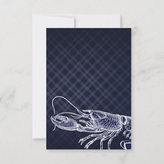 Vintage Lobster Navy Blue Elegante Tischnummer (Rückseite)