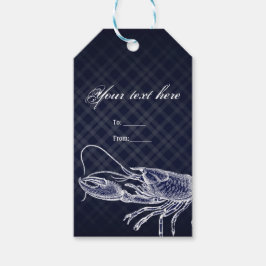 Vintage Lobster Navy Blue Elegantes Chic Gastgesch Geschenkanhänger