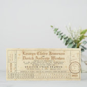 Vintage Lochkarte-Tee-Längen-Einladung Einladung (Stehend Vorderseite)