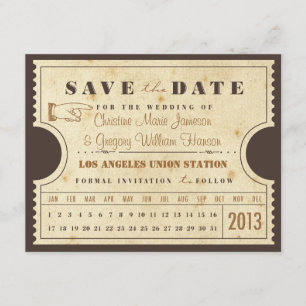 Vintage-Lochkarten-Ticket Save-the-Date Save The Date