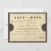 Vintage Lochkartenkarte Save the Date (Vorderseite)