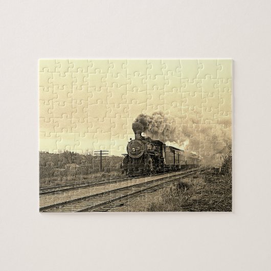 Vintage Locomotive Train Steam Engine Railway Puzzle (Horizontal)
