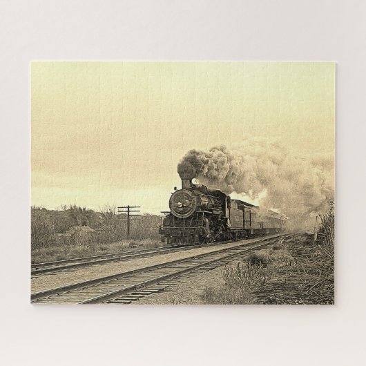 Vintage Locomotive Train Steam Engine Railway Puzzle (Horizontal)