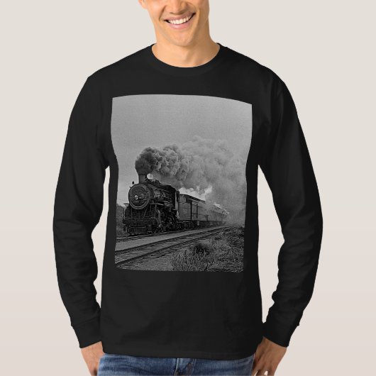 Vintage Locomotive Train Steam Engine T-Shirt (Vorderseite)