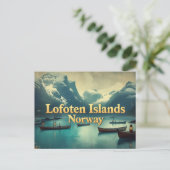 Vintage Lofoten Magic Postkarte (Stehend Vorderseite)