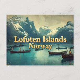 Vintage Lofoten Magie Postkarte
