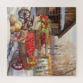 Vintage Log Zuhause Weihnachtsbaum Puzzle (Horizontal)