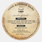 Vintage Logo-Hütte Lebensmittelgesetze Runder Aufkleber (Vorderseite)