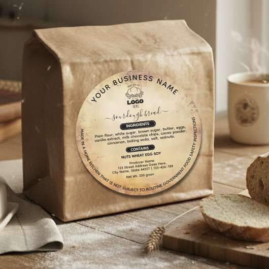 Vintage Logo-Hütte Lebensmittelgesetze Runder Aufkleber