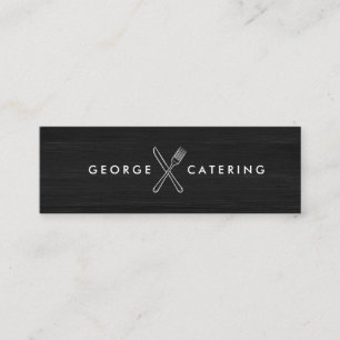 Vintage-Logo mit gekreuzter Gabel und Messer für C Mini Visitenkarte
