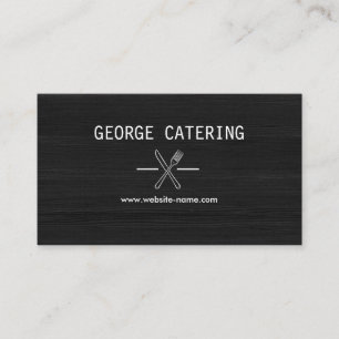 Vintage-Logo mit gekreuzter Gabel und Messer für C Visitenkarte