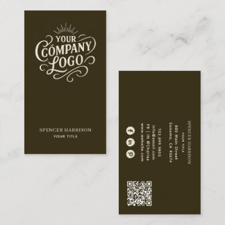 Vintage Logo Style Espresso Brown Visitenkarte