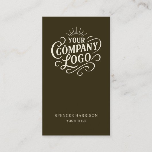 Vintage Logo Style Espresso Brown  Visitenkarte (Vorderseite)