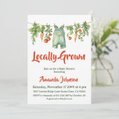 Vintage lokale rustikale Babyparty im Garten Einladung (Stehend Vorderseite)