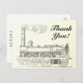 Vintage Lokomotive, "Danke!" Postkarte (Vorne/Hinten)