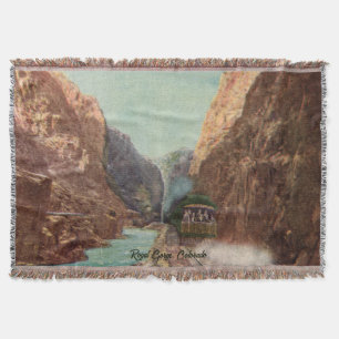 Vintage Lokomotive in Royal Gorge Throw Blanket Decke