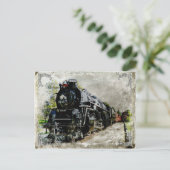Vintage Lokomotive Langschlaufe Postkarte (Stehend Vorderseite)