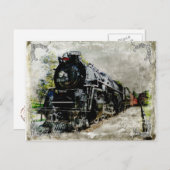 Vintage Lokomotive Langschlaufe Postkarte (Vorne/Hinten)